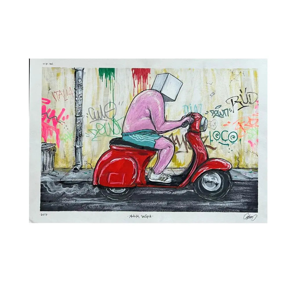 SHEM - Kubik Vespa - Dessin original L.Y.N.A.R.T Store