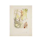 Salvador Dali,La Linotype (from Hommage à Léonardo da Vinci) 1975 - Drypoint in black