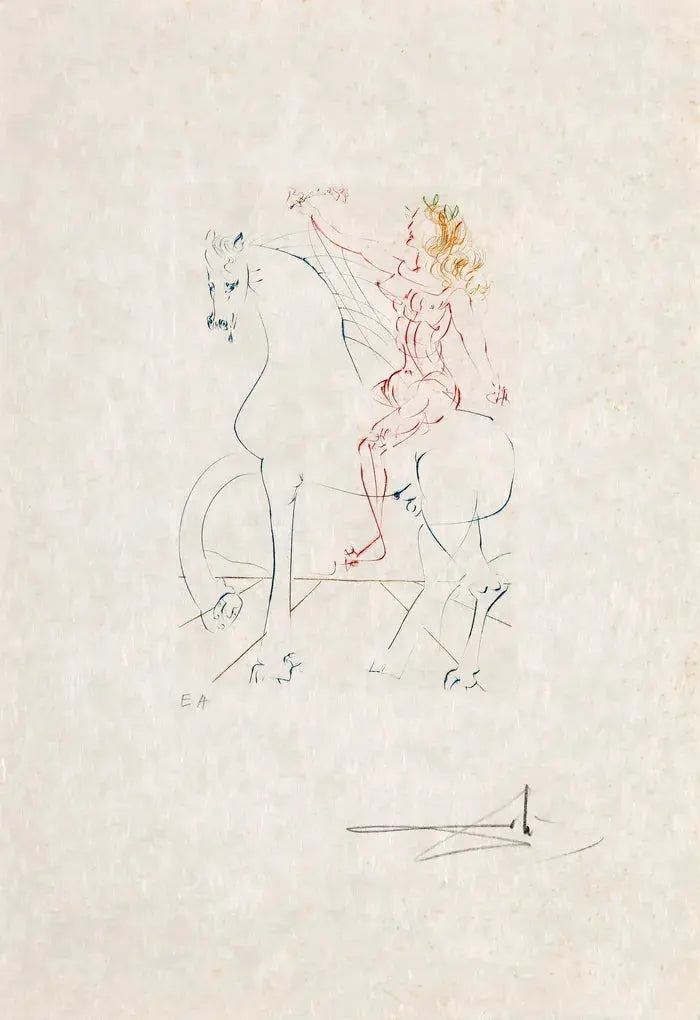Salvador Dali,Le Triomphe – La Parade – L’Adoration – Hippofemme (from Femmes et chevaux) 1973 LYNART STORE