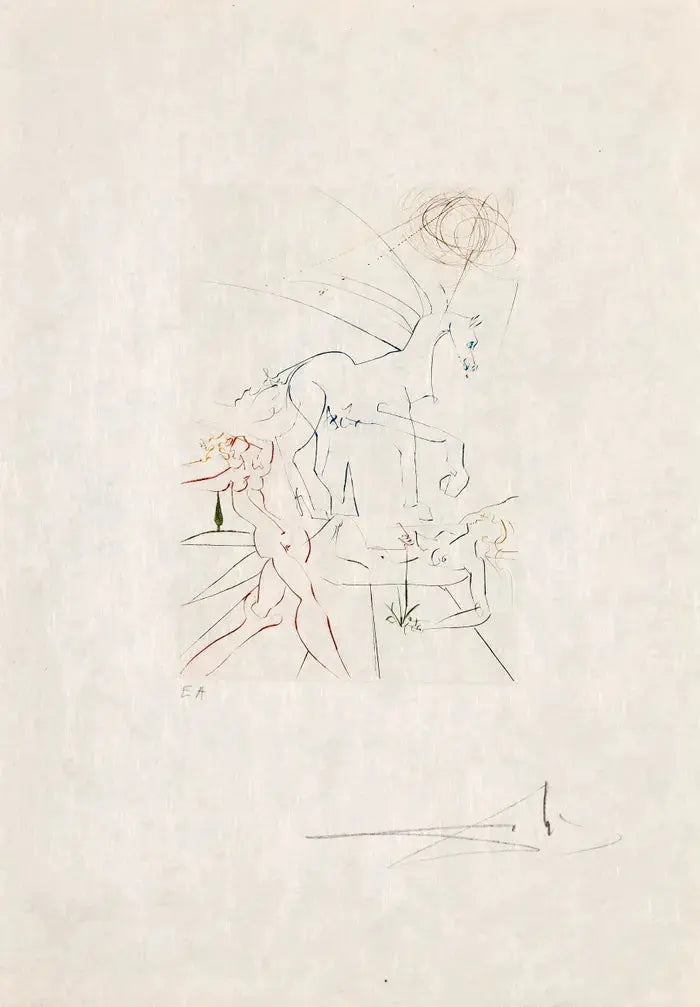 Salvador Dali,Le Triomphe – La Parade – L’Adoration – Hippofemme (from Femmes et chevaux) 1973 LYNART STORE