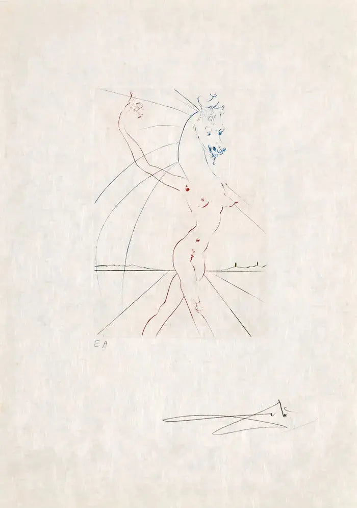 Salvador Dali,Le Triomphe – La Parade – L’Adoration – Hippofemme (from Femmes et chevaux) 1973 LYNART STORE