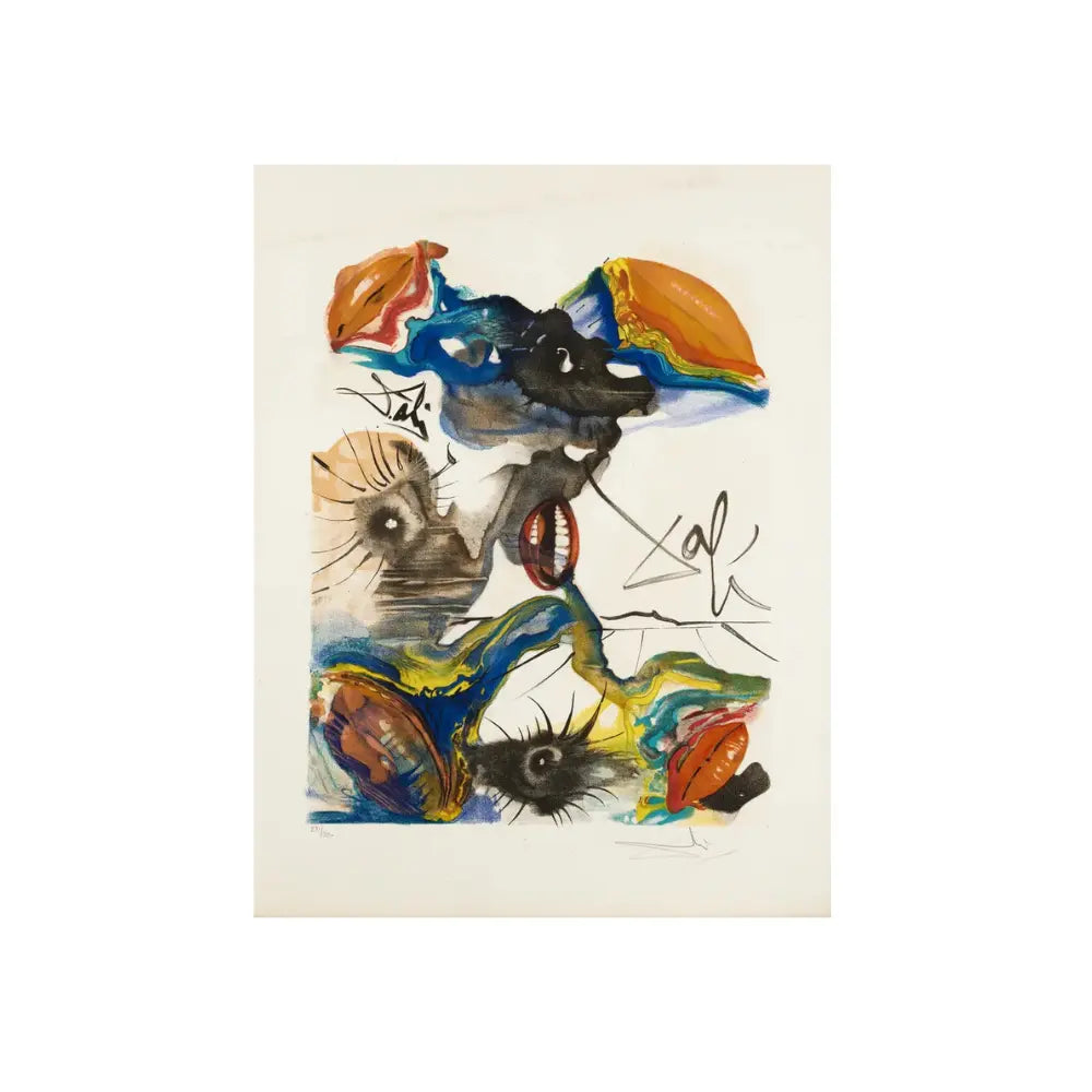 Salvador Dali,Les Bouches – Papillons Surréalistes (1972) - Lithograph in colors