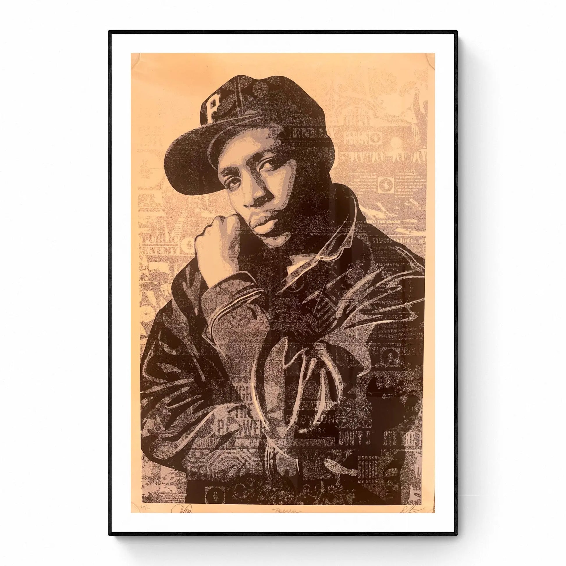 Shepard Fairey - CHUCK D BLACK STEEL LARGE SCREEN PRINT (BLACK) LYNART STORE