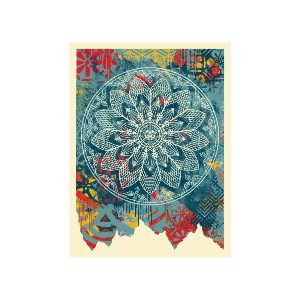 Shepard Fairey - Collage Peace Mandala (blue) L.Y.N.A.R.T Store