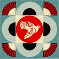 Shepard Fairey - Geometric Dove Blue, 2021 - Screenprint on tile with cork base