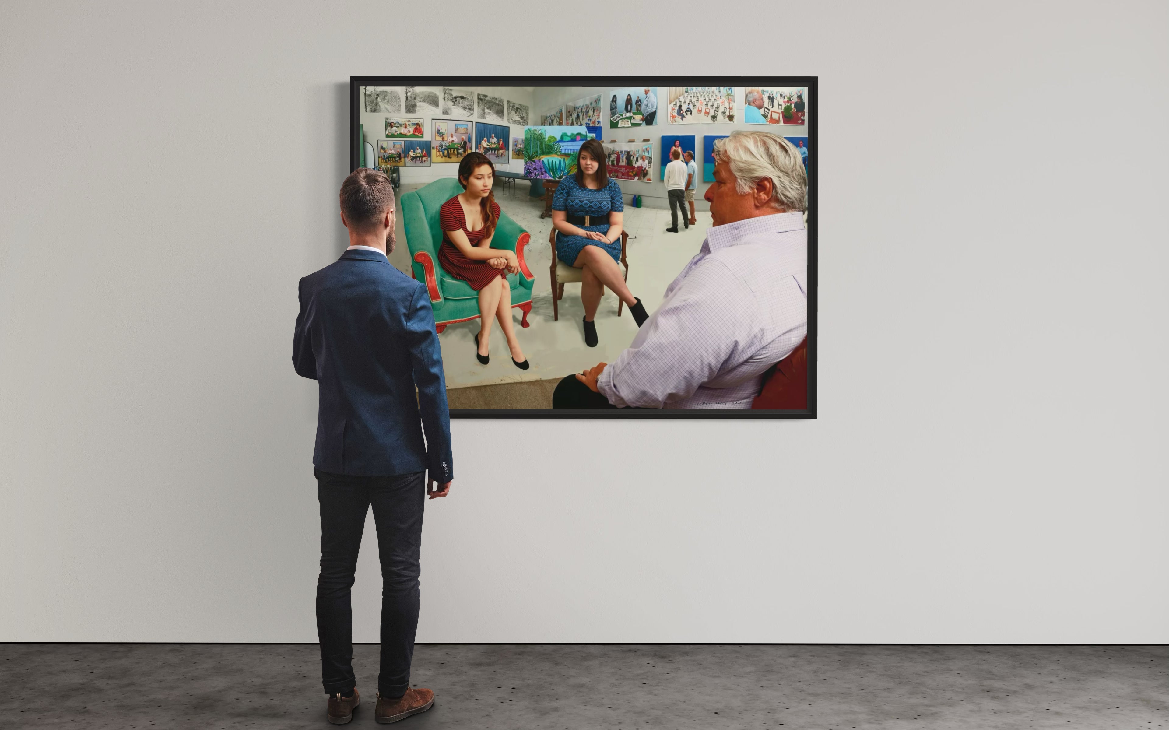 David Hockney, La Réunion en studio (2015)