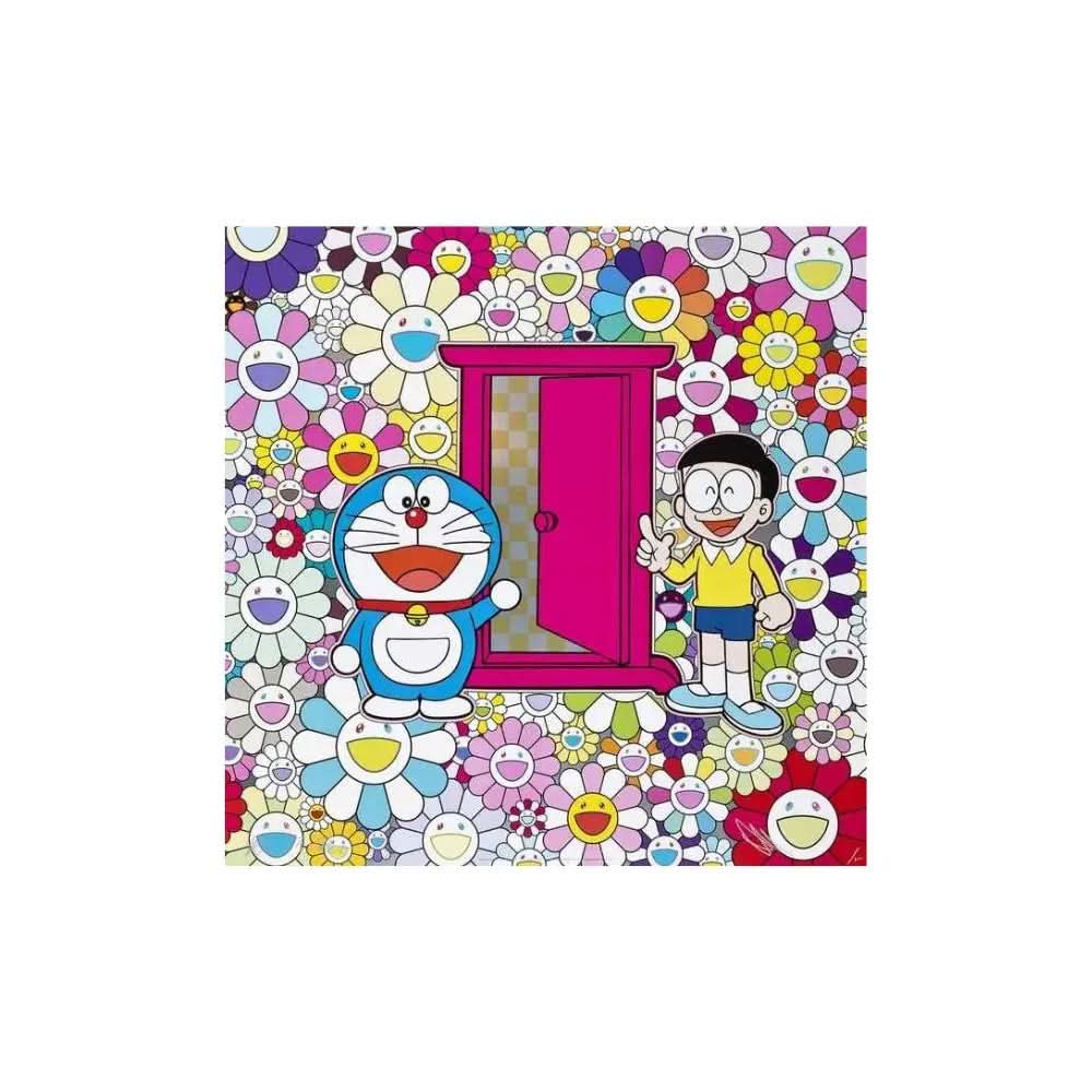 Takashi Murakami, Anywhere Door (Dokodemo Door) In The Field Of Flowers - Color offset lithograph