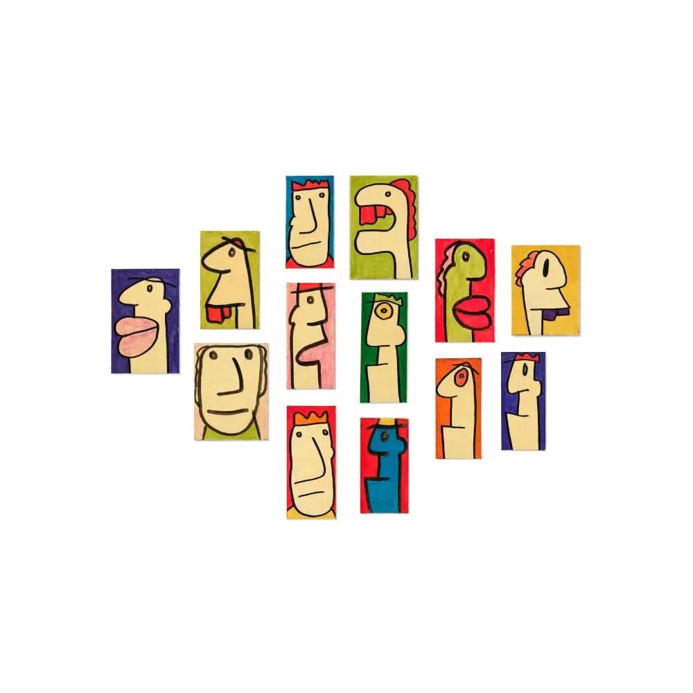 Thierry Noir - Sans titre (1988) - Acrylic and marker on 13-panel board