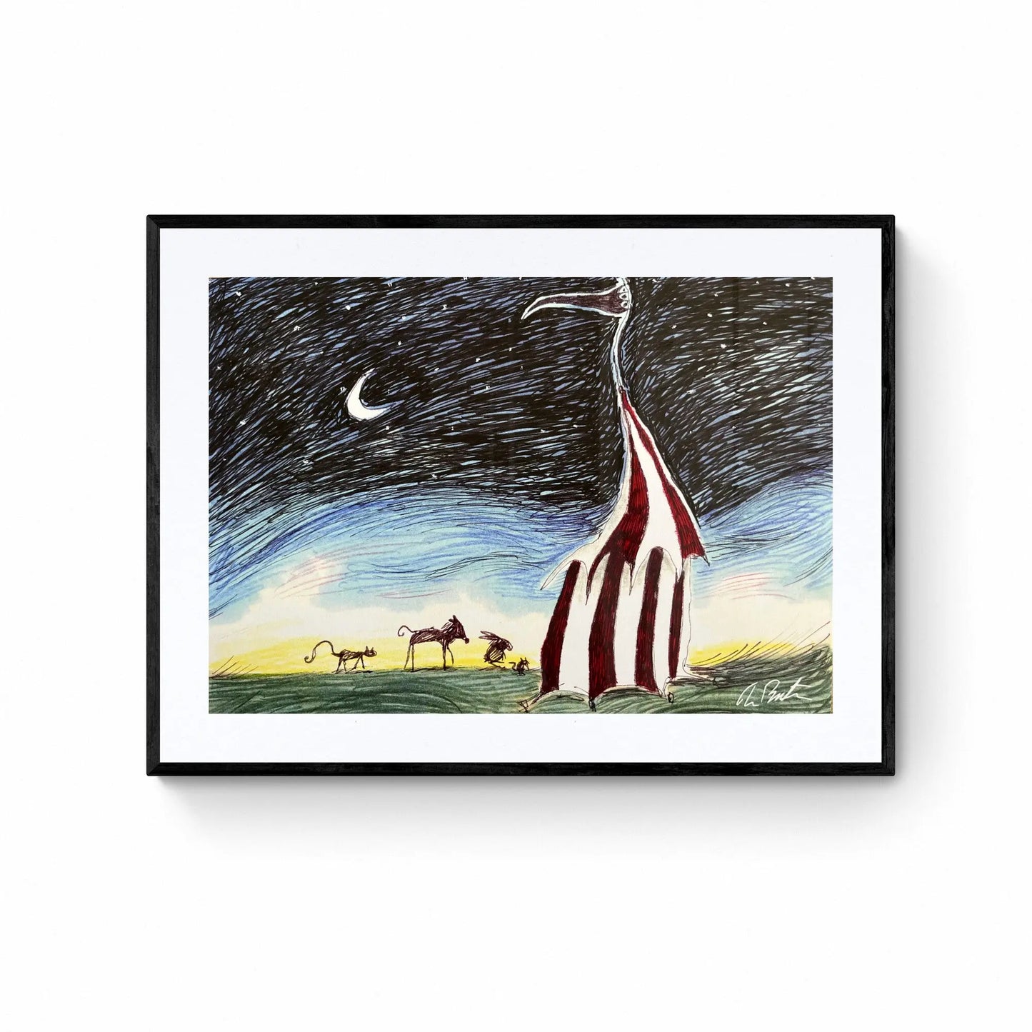 Tim Burton, Carpa Circo, print officiel signé LYNART STORE