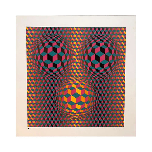 Victor Vasarely - Virgo (1982) - Color screenprint, hand-signed by the artist