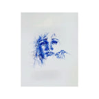 Vincent Liu - Untitled - Hand-drawn blue ink pen on fine glossy/varnished paper