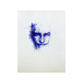 Vincent Liu - Untitled - Hand-drawn blue ink pen on fine glossy/varnished paper