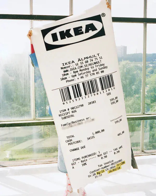 Virgil Abloh X Ikea -  Tapie Reçu Grand Format  Officiel LYNART STORE