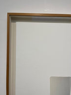 Framed Lee Ufan Correspondance 2003 minimalist painting displayed on wall
