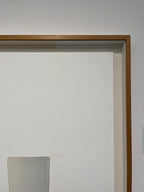 Detail of Lee Ufan Correspondance 2003 showing pigment texture and suspended gesture
