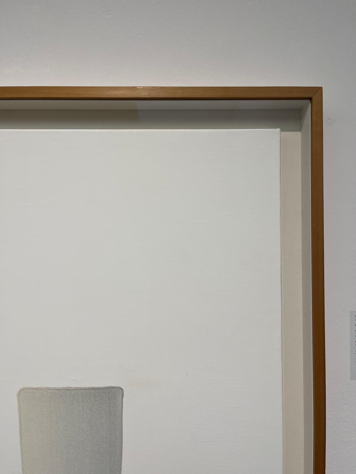 Detail of Lee Ufan Correspondance 2003 showing pigment texture and suspended gesture
