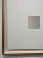 Corner detail of Lee Ufan Correspondance 2003 framed minimalist painting
