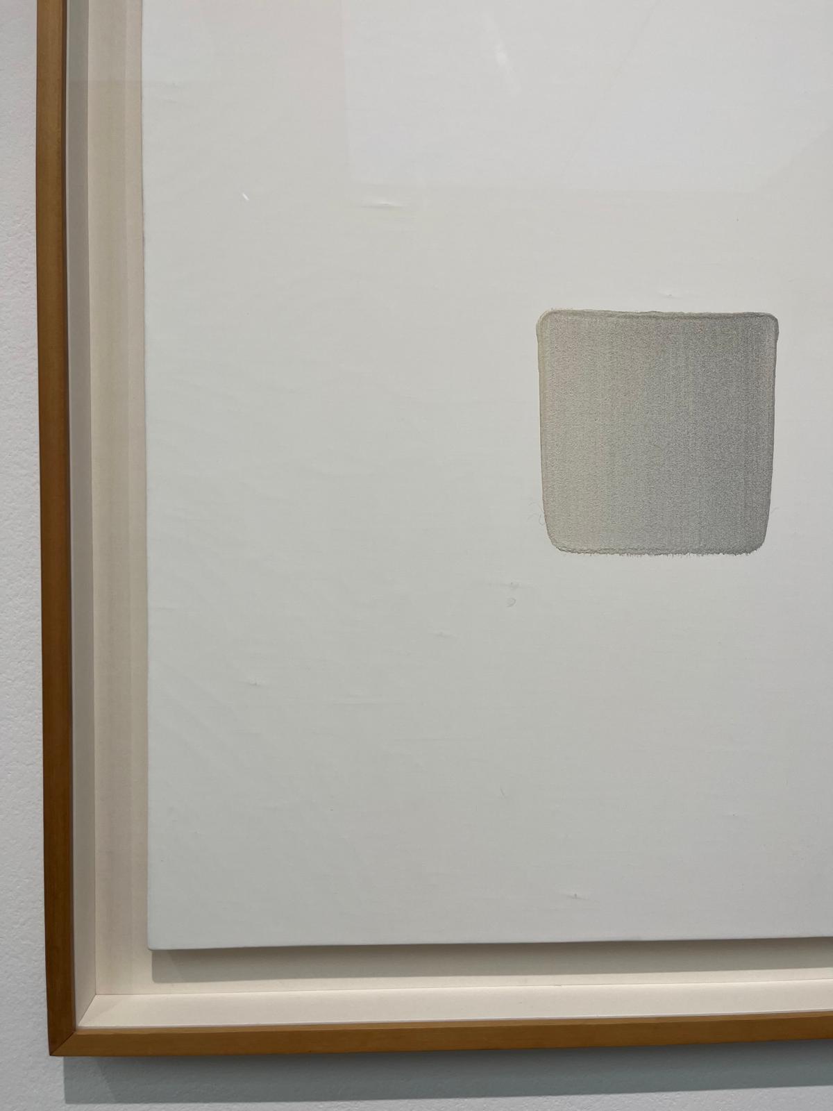 Corner detail of Lee Ufan Correspondance 2003 framed minimalist painting
