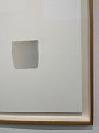 Verso of Lee Ufan Correspondance 2003 showing artist signature on canvas
