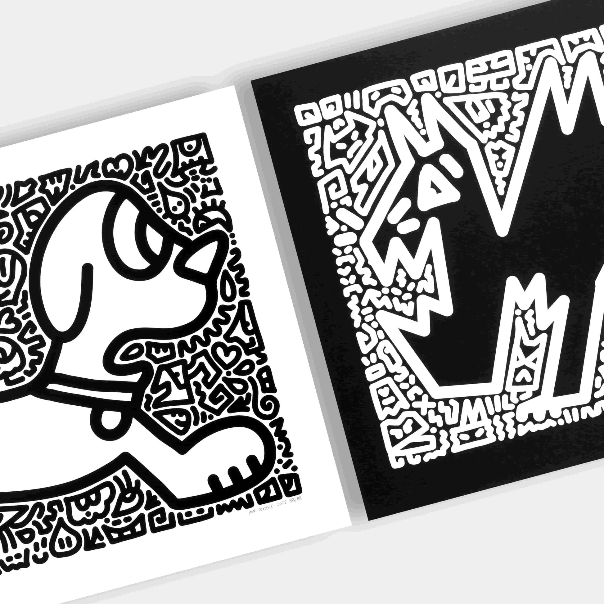 Woof and Meow! - Mr Doodle Lithographie Diptyque LYNART STORE