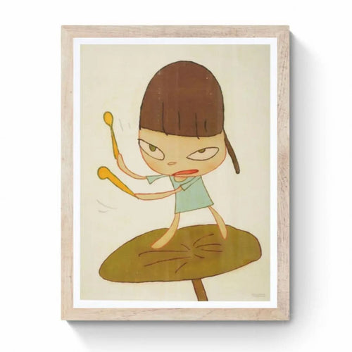Yoshitomo Nara, 'Marching on a Butterbur Leaf' - Offset lithograph on 80# Classic Linen Solar White Cover
