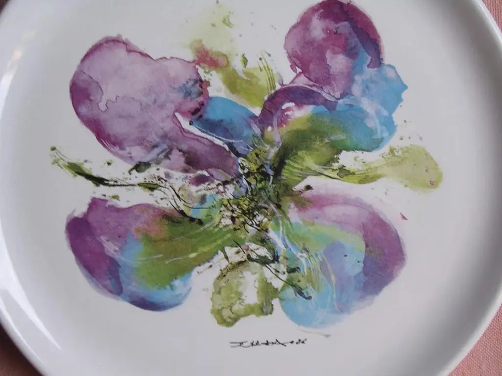 Zao Wou Ki - "Orchidée" Assiette, 1986 L.Y.N.A.R.T Store