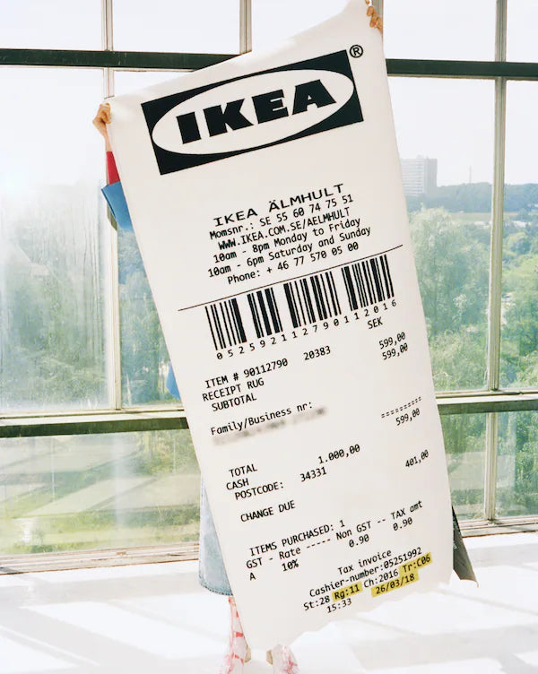 Virgil Abloh X Ikea - Recibo Oficial Tapie De Gran Formato