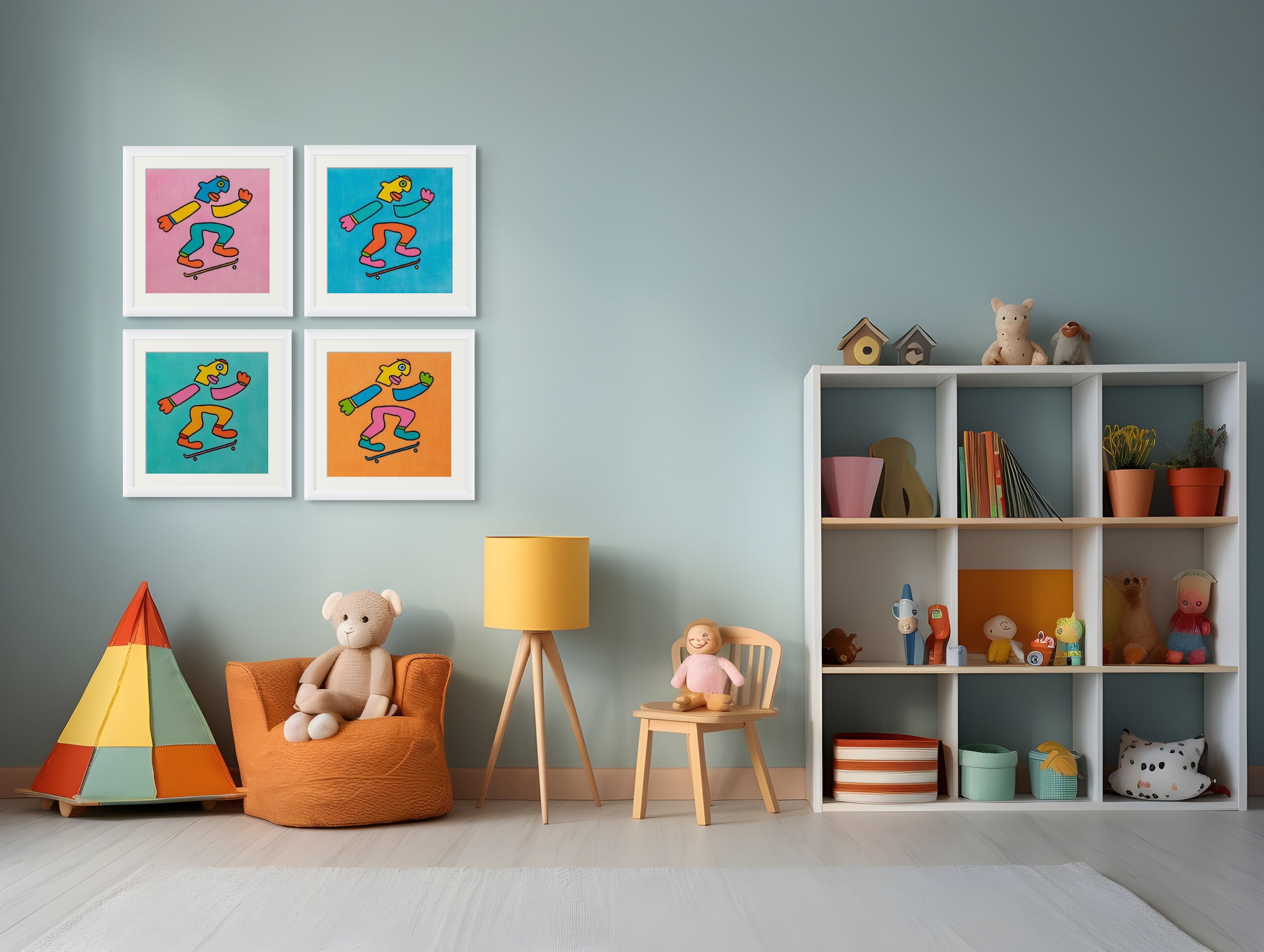 Thierry Noir - Set of 4 Skateboarding (2024)