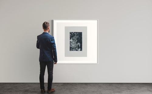 Jasper Johns lithograph Summer (Blue) (1985–1991) displayed on a gallery wall
