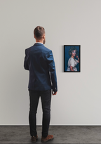 alt="Cindy Sherman Untitled Portrait III Head Shots series framed photograph displayed on gallery wall interior view"