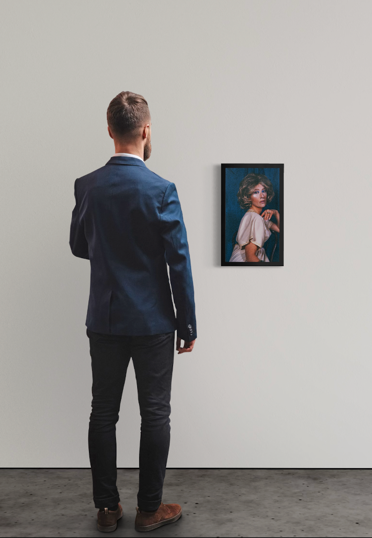 alt="Cindy Sherman Untitled Portrait II Head Shots series framed photograph displayed on gallery wall interior view"