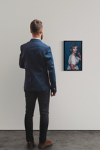 alt="Cindy Sherman Untitled Portrait III Head Shots series framed photograph displayed on gallery wall interior view"