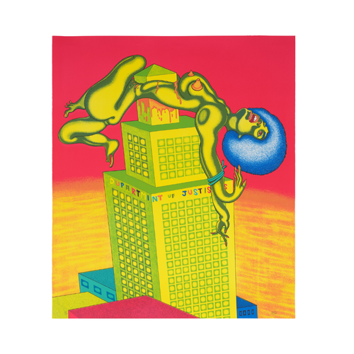Peter Saul, Angela Davis (1972), original limited edition color lithograph on wove paper
