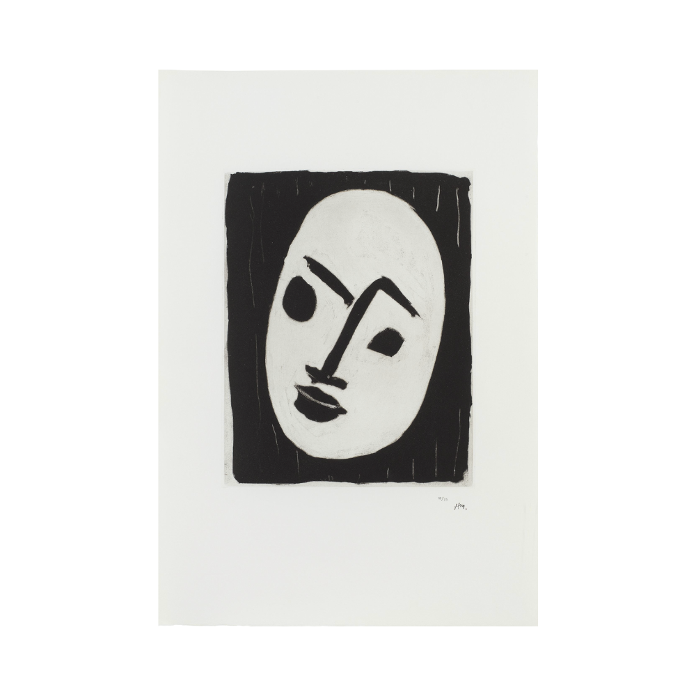 Henri Matisse – Masque Blanc sur Fond Noir