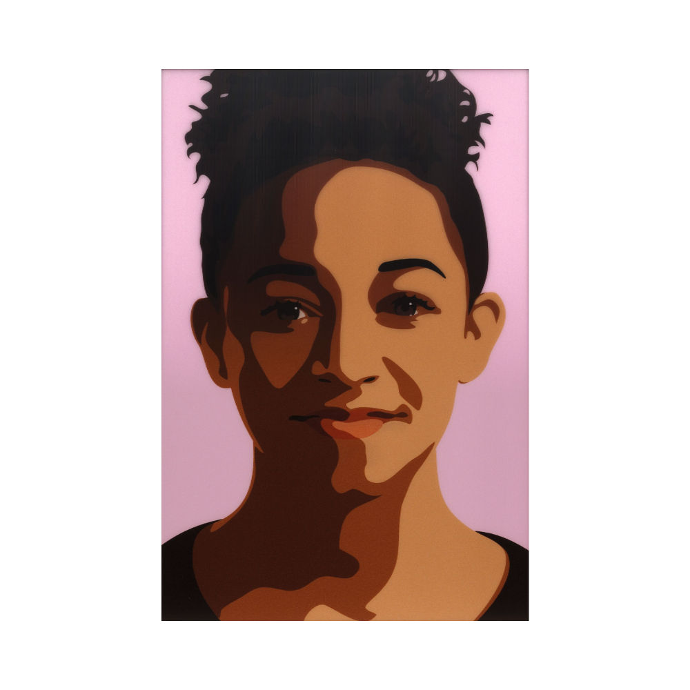 Julian Opie – Imogen Smiling | Signed Panel – LYNART STORE