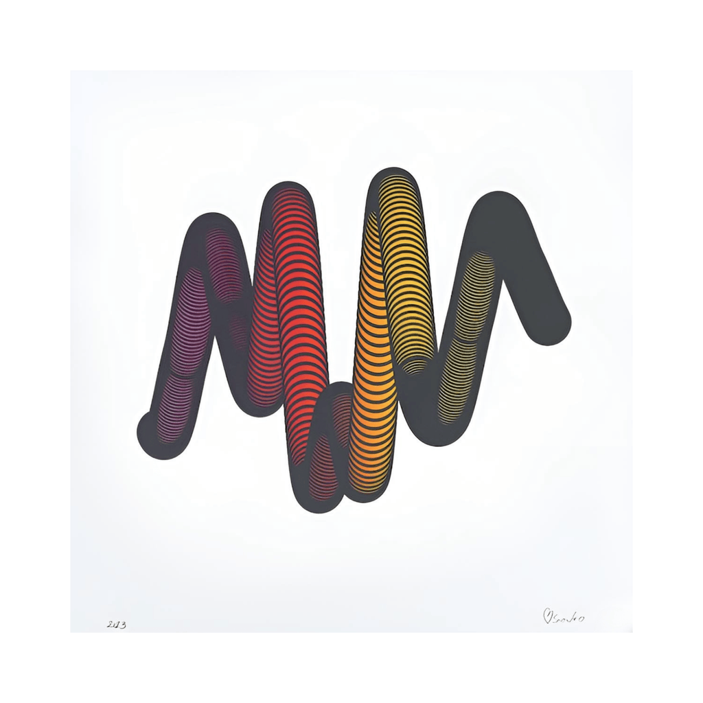 Snowfro - Chromie Squiggle #8107 - Multicolor UV pigment print with anthracite-grey silkscreen