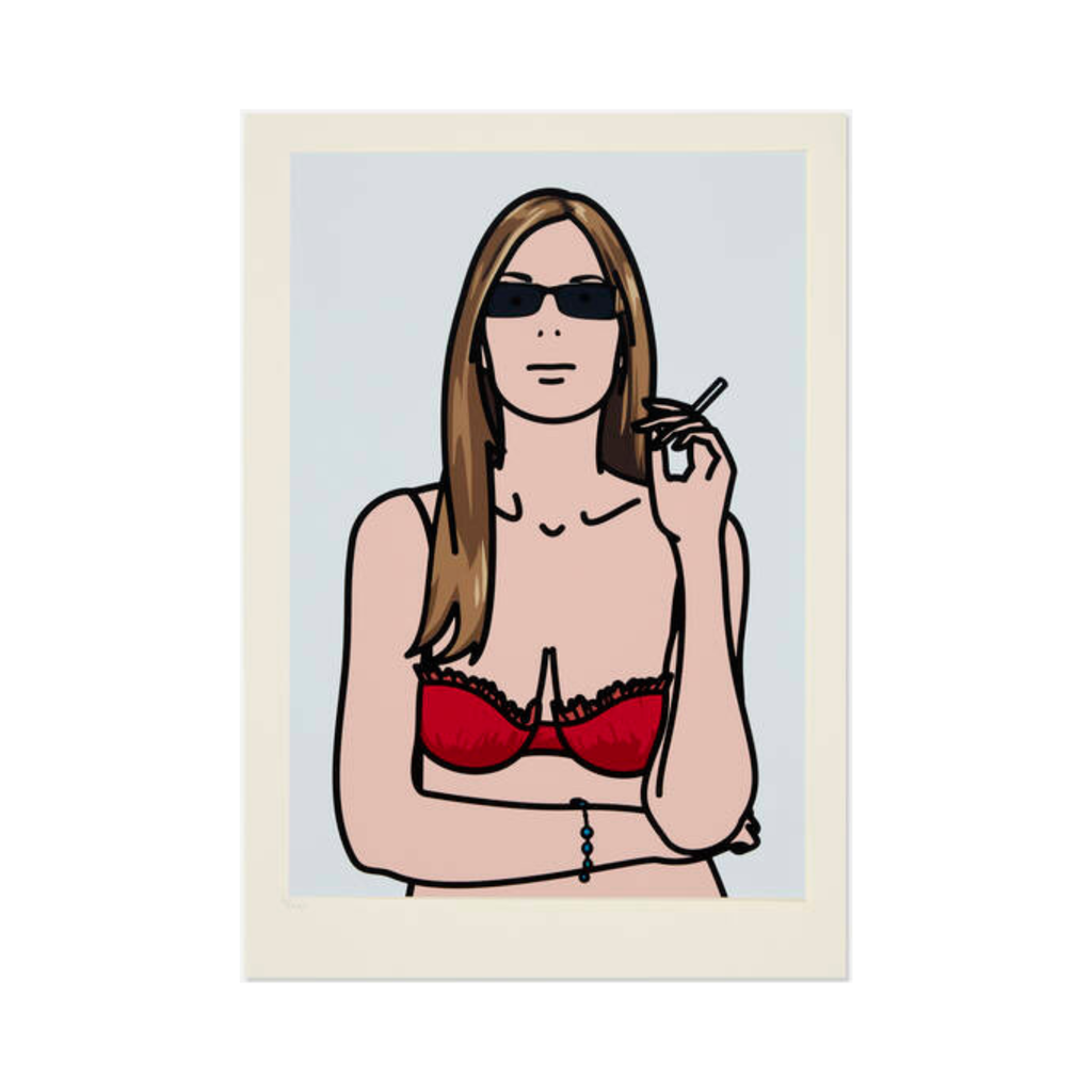 Julian Opie Ruth Smoking 5 2005 screenprint from the Twenty-Six Portraits series
