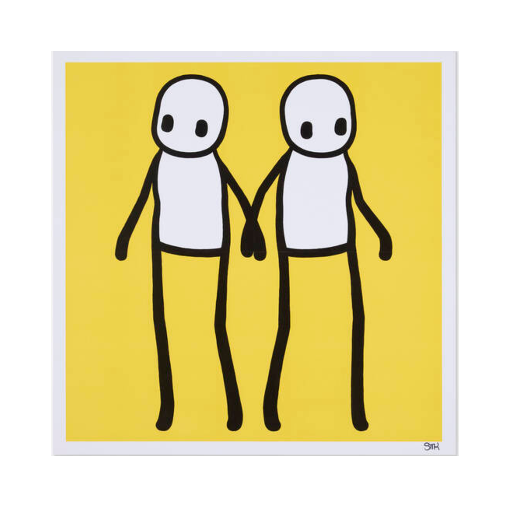 Stik Holding Hands Yellow 2020 offset lithograph on paper

