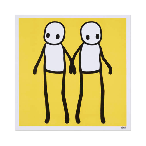 Stik Holding Hands Yellow 2020 offset lithograph on paper
