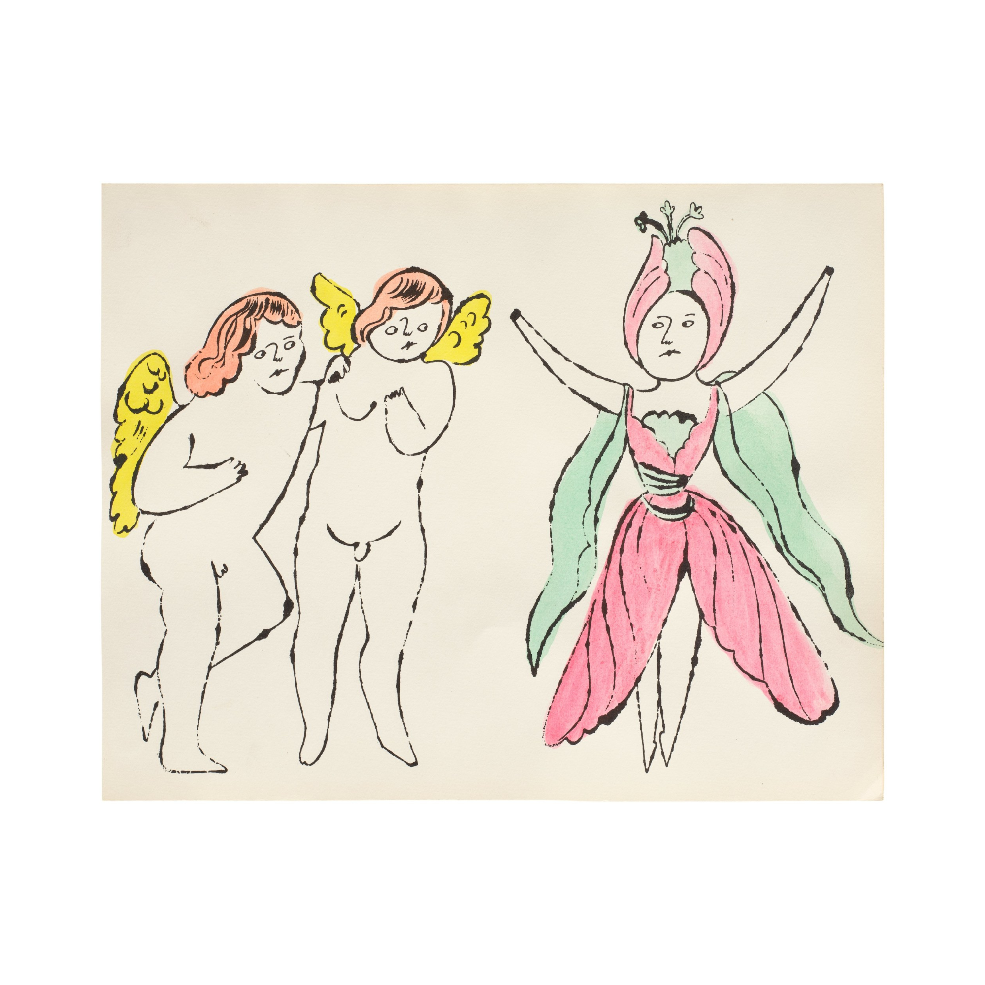 Andy Warhol, In the Bottom of My Garden: one plate, circa 1956, offset lithograph with hand coloring
