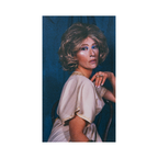 alt="Cindy Sherman Untitled Head Shots Series portrait II staged female headshot with composed pose and blue studio backdrop"