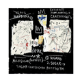 alt="A Panel of Experts 2022 after Jean-Michel Basquiat screenprint from Superhero Portfolio featuring expressive graffiti-style figures, crown motif and handwritten text on dark background"
