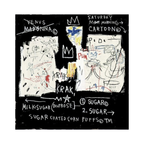 alt="A Panel of Experts 2022 after Jean-Michel Basquiat screenprint from Superhero Portfolio featuring expressive graffiti-style figures, crown motif and handwritten text on dark background"
