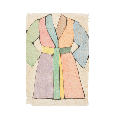 Jim Dine, The Woodcut Bathrobe (W.C. 198), 1975, original woodcut and lithograph in colors
