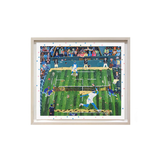 肖恩·埃里森 VS 纳达尔费德勒，2008 年温布尔登网球公开赛，手工装饰、签名和编号限量版印刷品