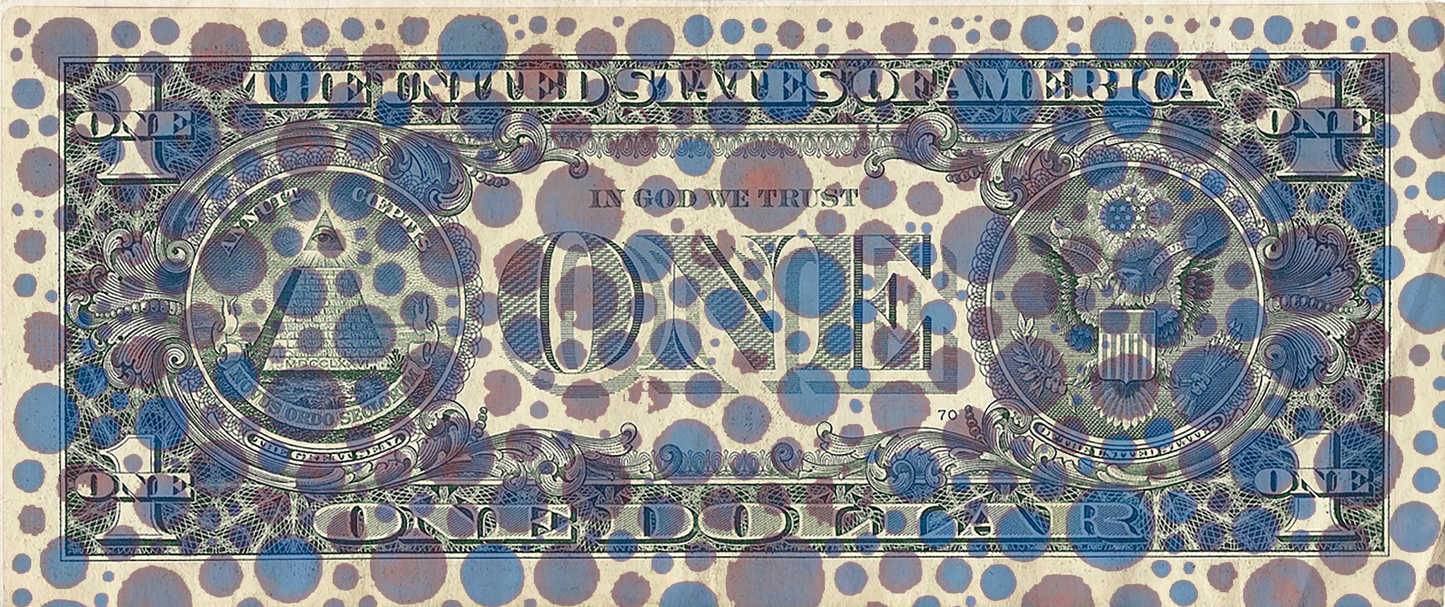 BANKSY X KUSAMA - Polka Dots Dollar Canvas Haring Dog