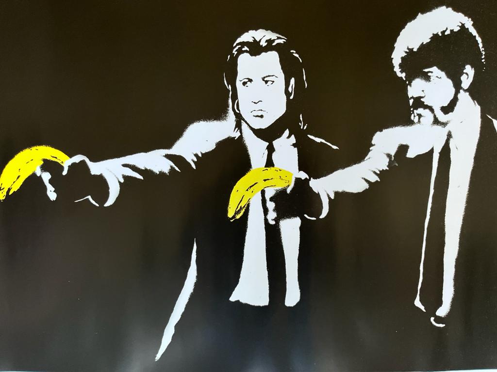 BANKSY - Pulp Fiction - Poster officiel de l'exposition "The World of Banksy" à Paris