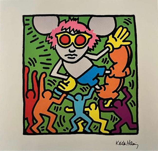 KEITH HARING Andy Mouse Stampa su pannello - NUOVO