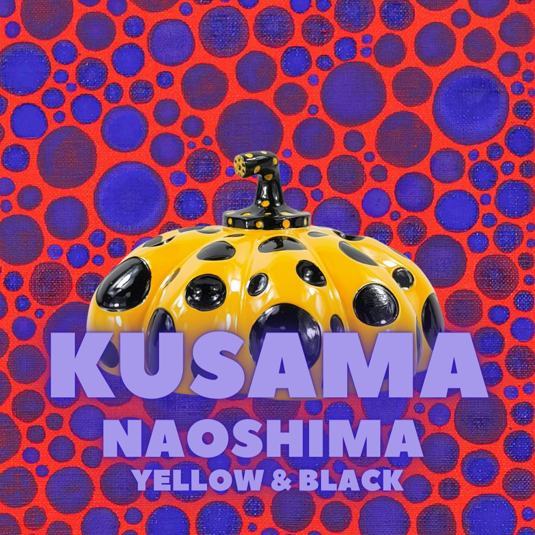 Yayoi Kusama – Naoshima-Kürbis (Gelb und Schwarz)