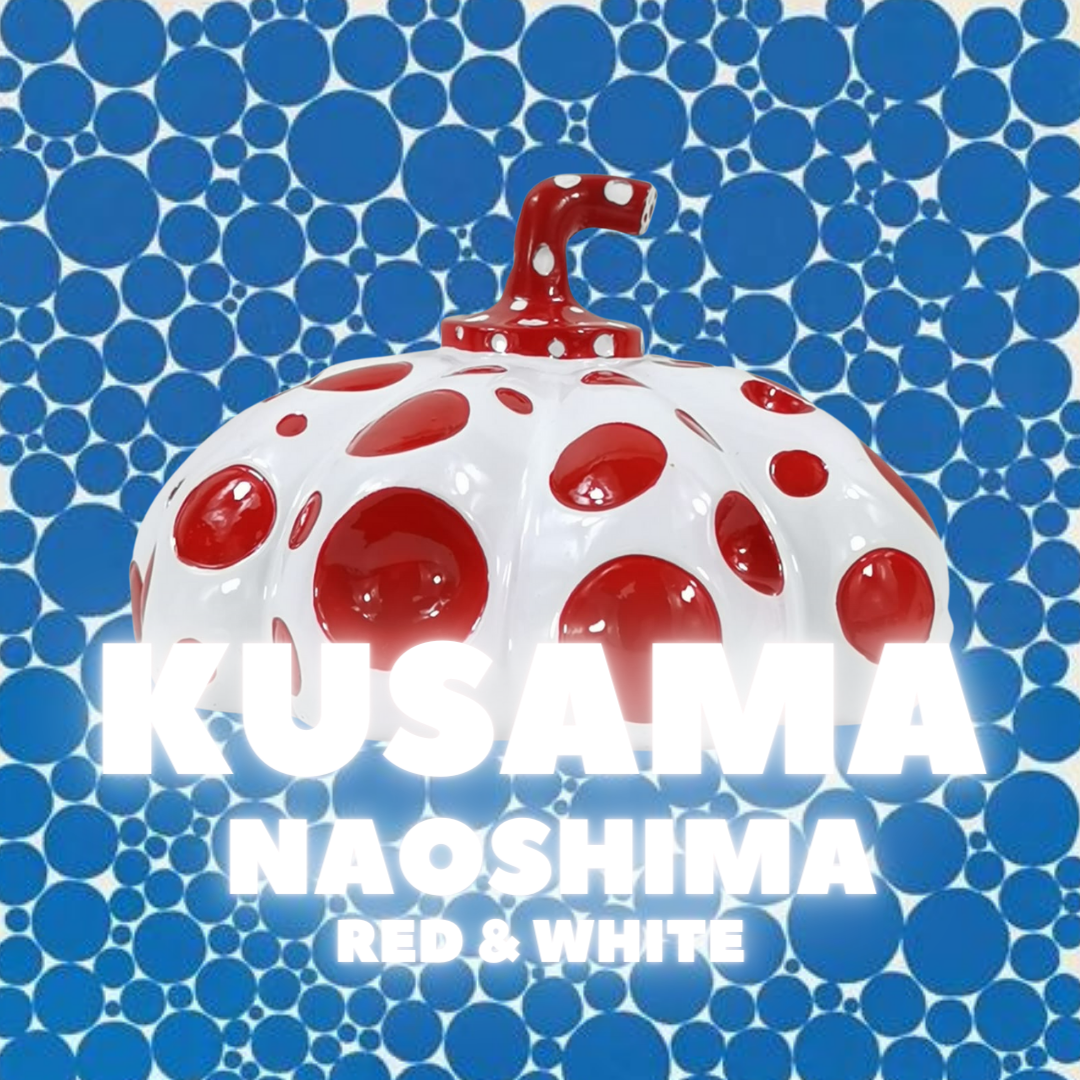 Yayoi Kusama - Calabaza Naoshima (Blanco y Rojo)